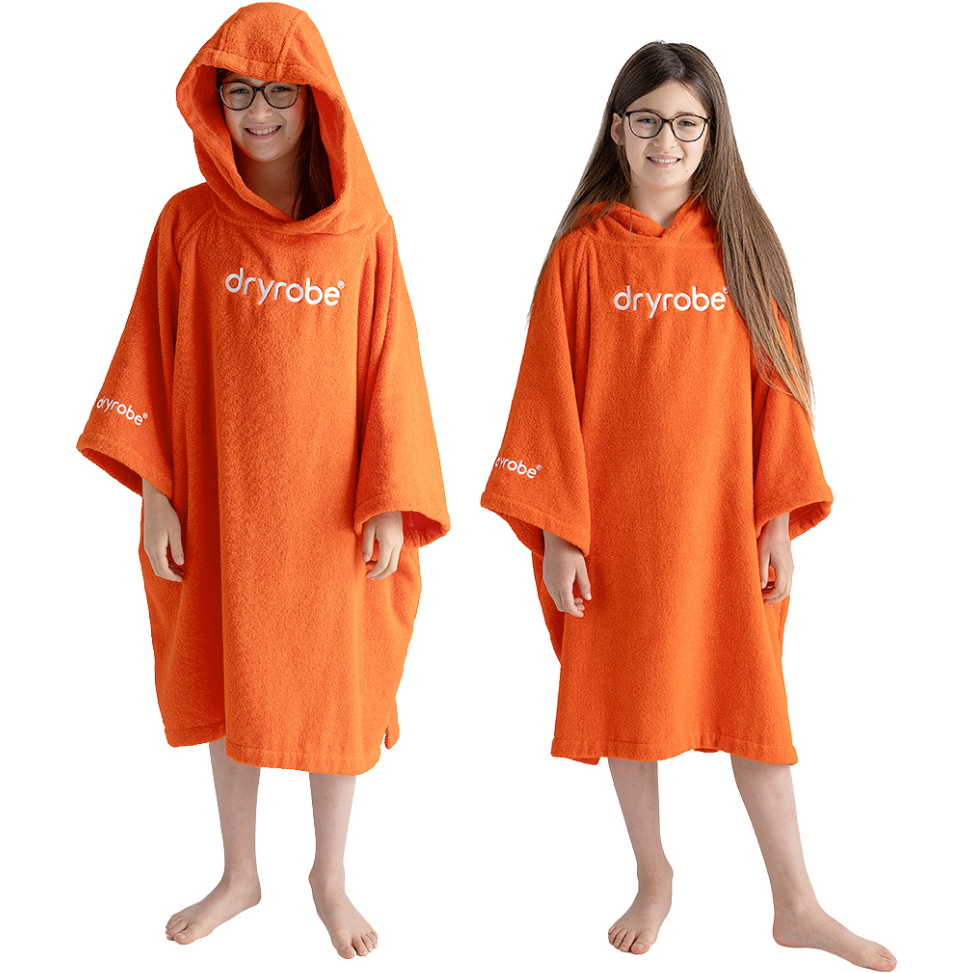 2026 Dryrobe Junior Organic Towel Change Robe ORGANICJTCROR - Orange
